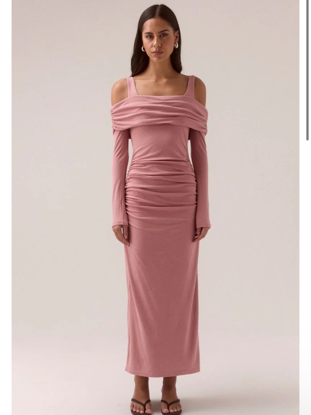 NWT SOVERE Elaian Dress Ballet Maxi Soft Girl Jersey Romantic Minimalist Blush M